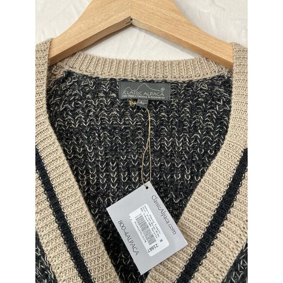 Women’s Classic Alpaca V Neck Zahara Knit Sweater Size Large New With Tags - Picture 2 of 6
